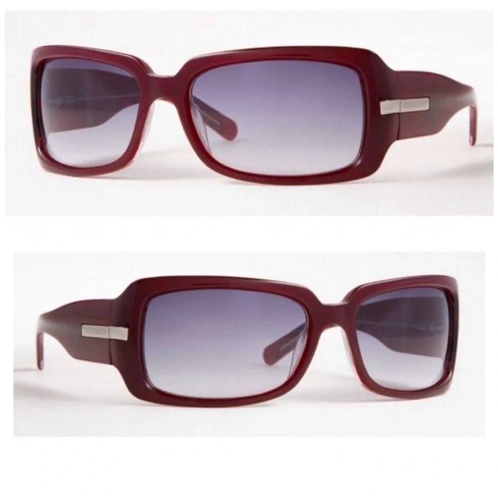 BURBERRY B 4015 3017 Gray Gradient Lenses Dark Burgundy Frame Sunglasses NWB